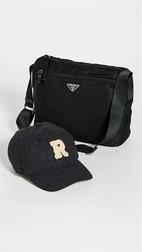 Shopbop Archive Prada Flat Zip Pocket Wide Messenger Bag.